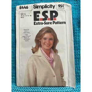 Simplicity 8446 Sewing pattern jacket shacket pattern 1980s size 10 12 14
